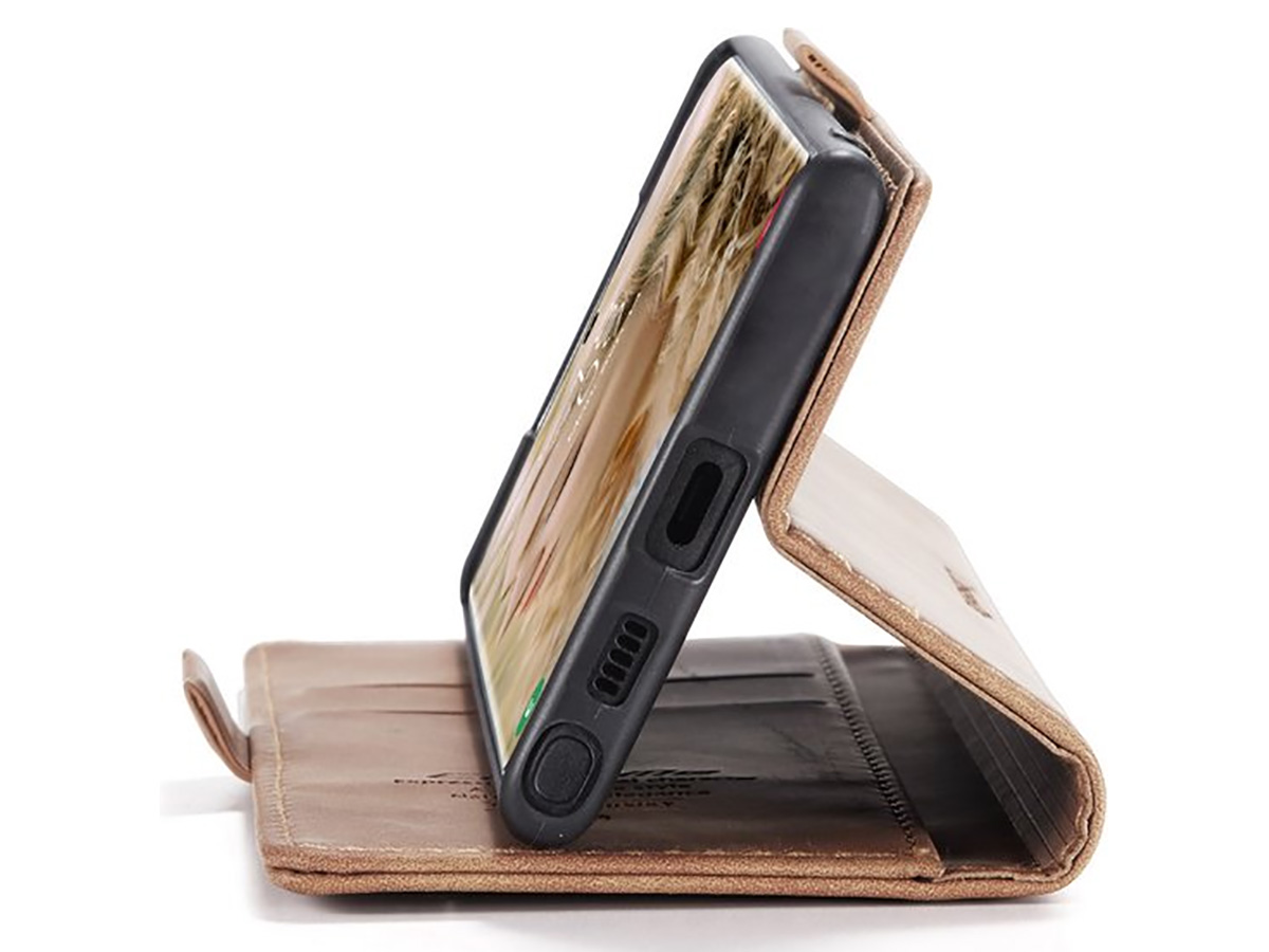 CaseMania Vintage Slim Bookcase Bruin - Samsung Galaxy S25 Ultra hoesje