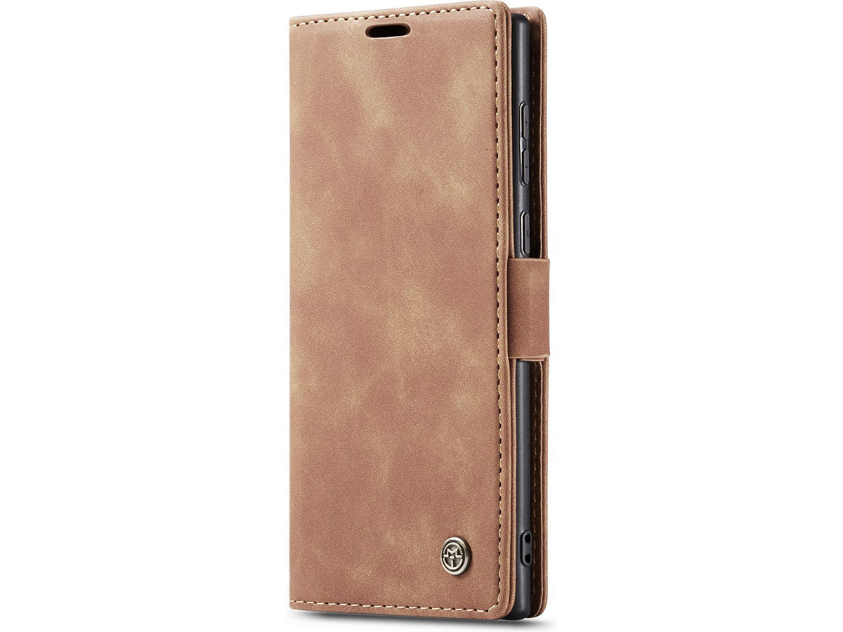 CaseMania Vintage Slim Bookcase Bruin - Samsung Galaxy S25 Ultra hoesje