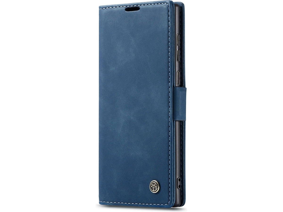 CaseMania Vintage Slim Bookcase Donkerblauw - Samsung Galaxy S25 Ultra hoesje