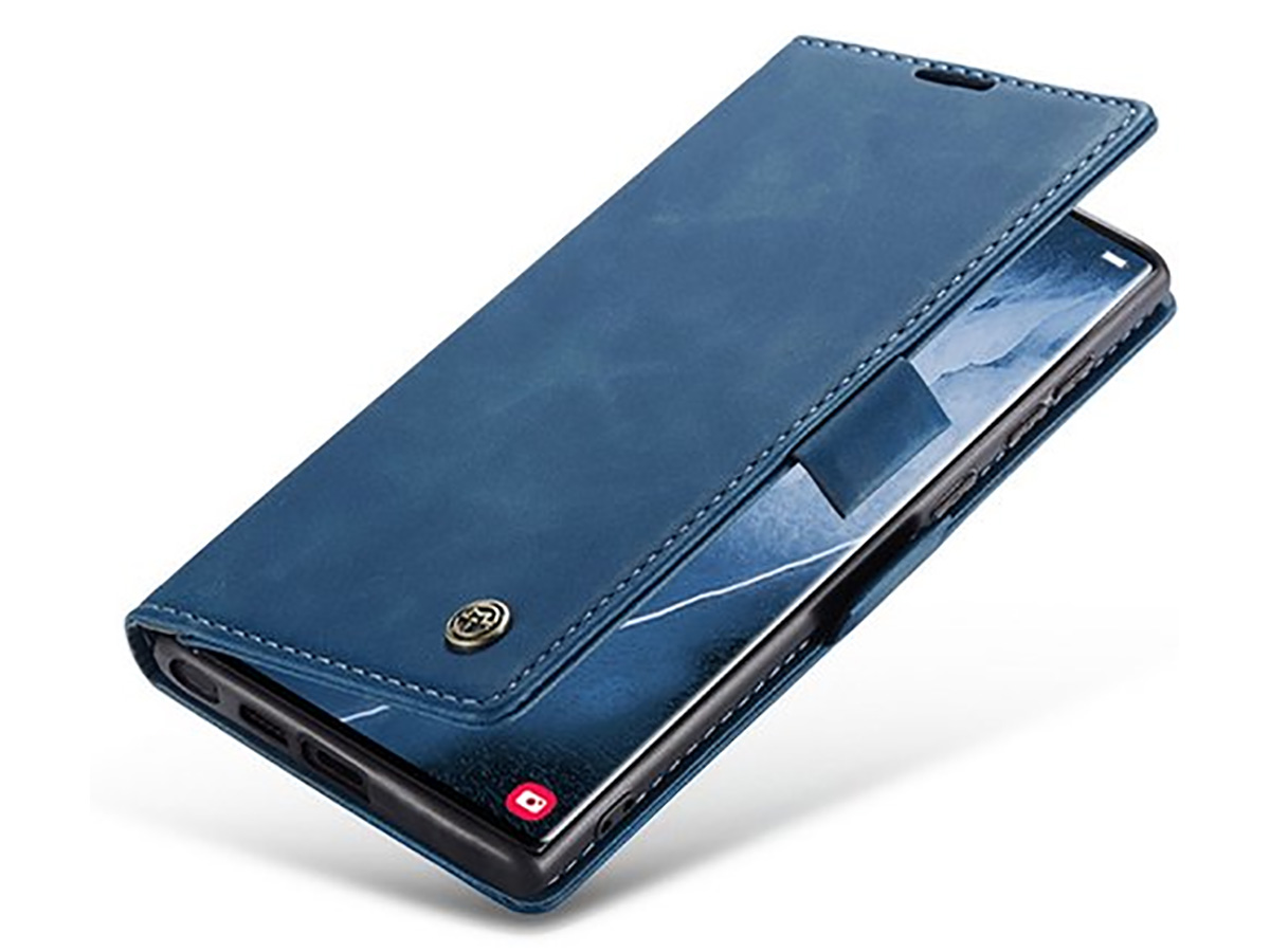 CaseMania Vintage Slim Bookcase Donkerblauw - Samsung Galaxy S25 Ultra hoesje