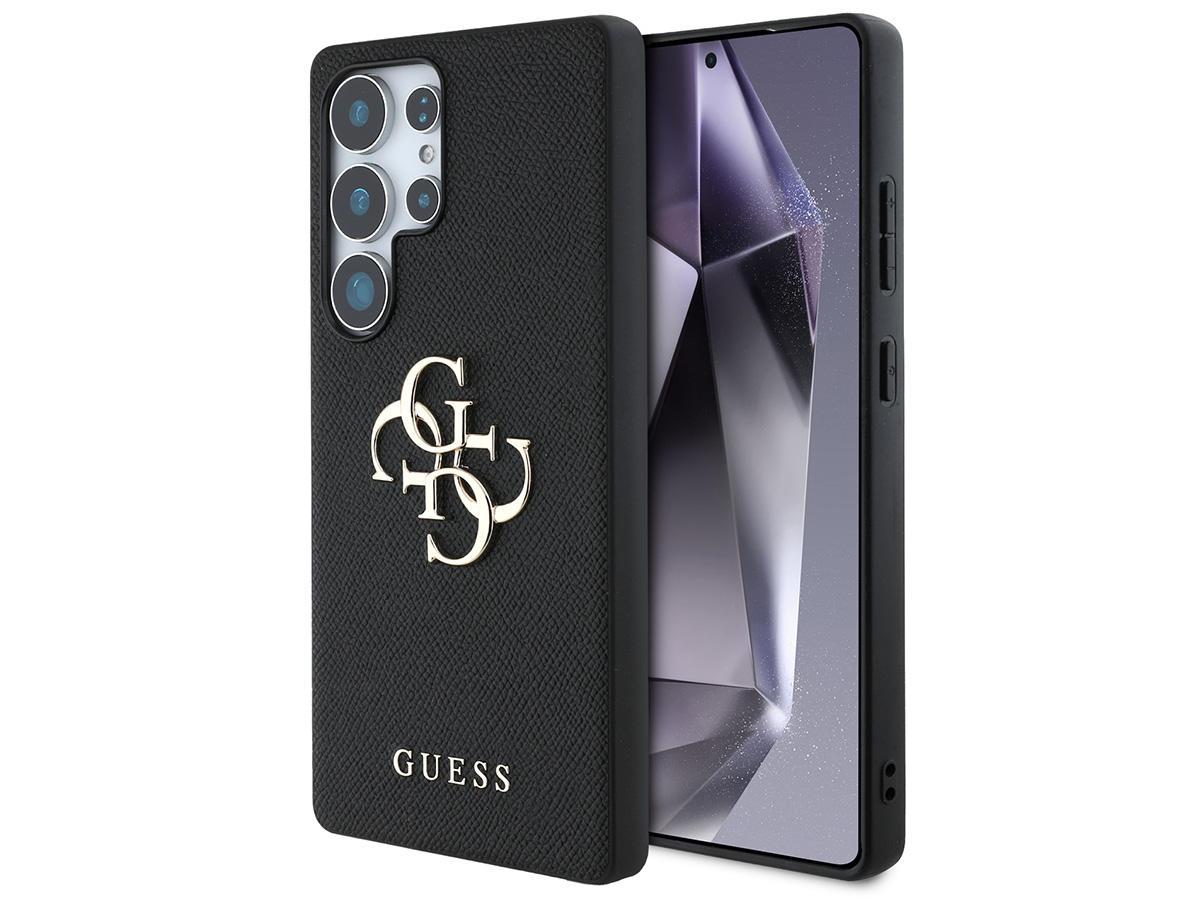 Guess Big 4G Emblem Case Zwart - Samsung Galaxy S25 Ultra hoesje