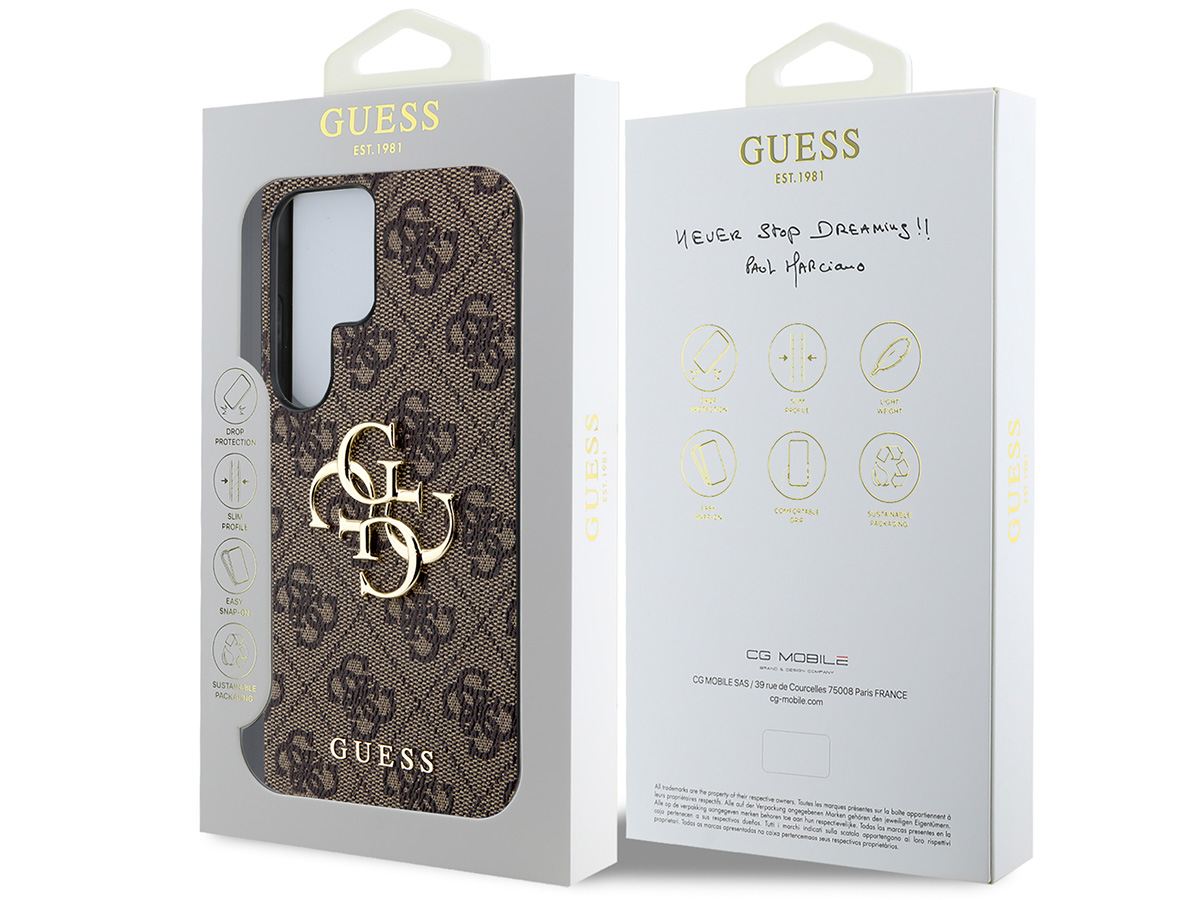 Guess Big 4G Monogram Case Bruin - Samsung Galaxy S25 Ultra hoesje