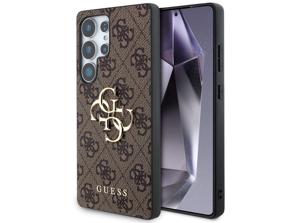 Guess Big 4G Monogram Case Bruin - Samsung Galaxy S25 Ultra hoesje