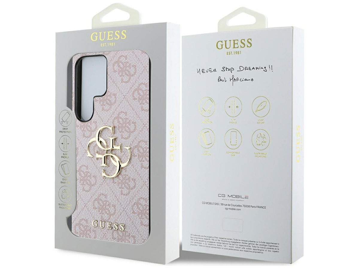 Guess Big 4G Monogram Case Roze - Samsung Galaxy S25 Ultra hoesje