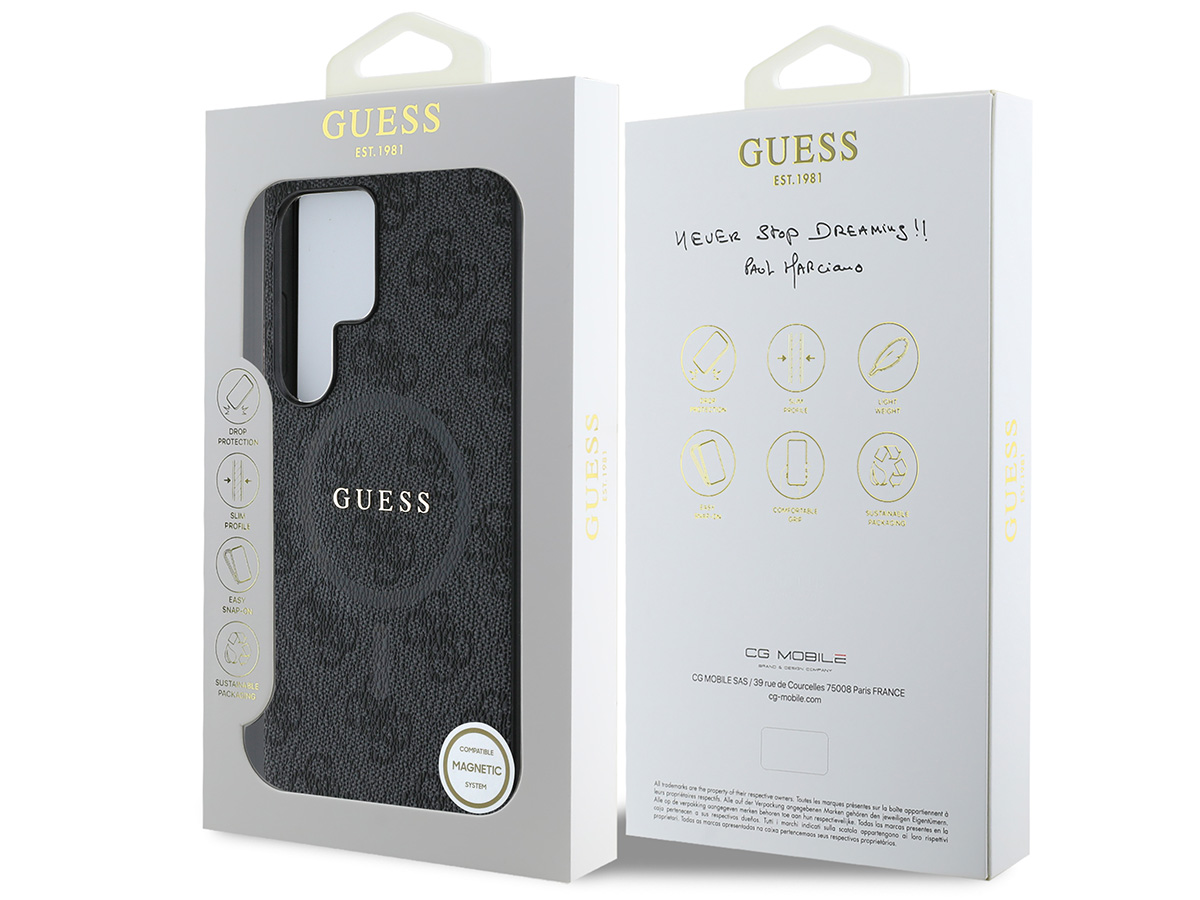 Guess Monogram MagSafe Case Grijs - Samsung Galaxy S25 Ultra hoesje