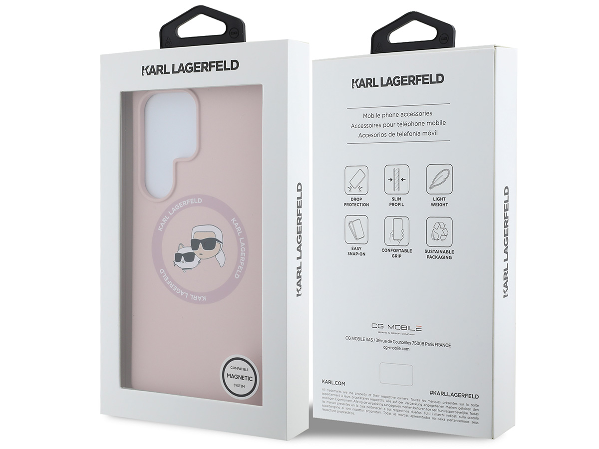 Karl Lagerfeld Ikonik Duo MagSafe Case Roze - Samsung Galaxy S25 Ultra hoesje