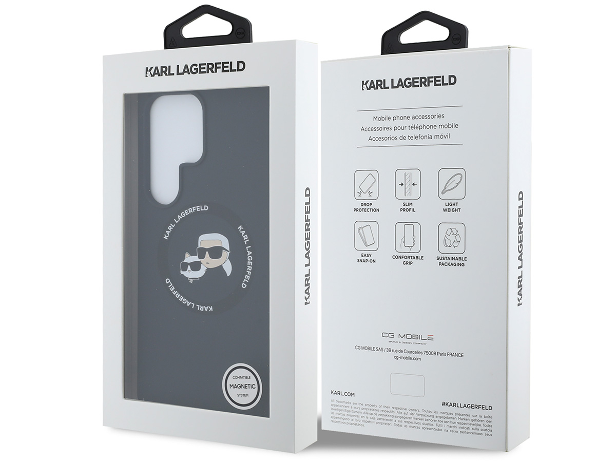 Karl Lagerfeld Ikonik Duo MagSafe Case Zwart - Samsung Galaxy S25 Ultra hoesje