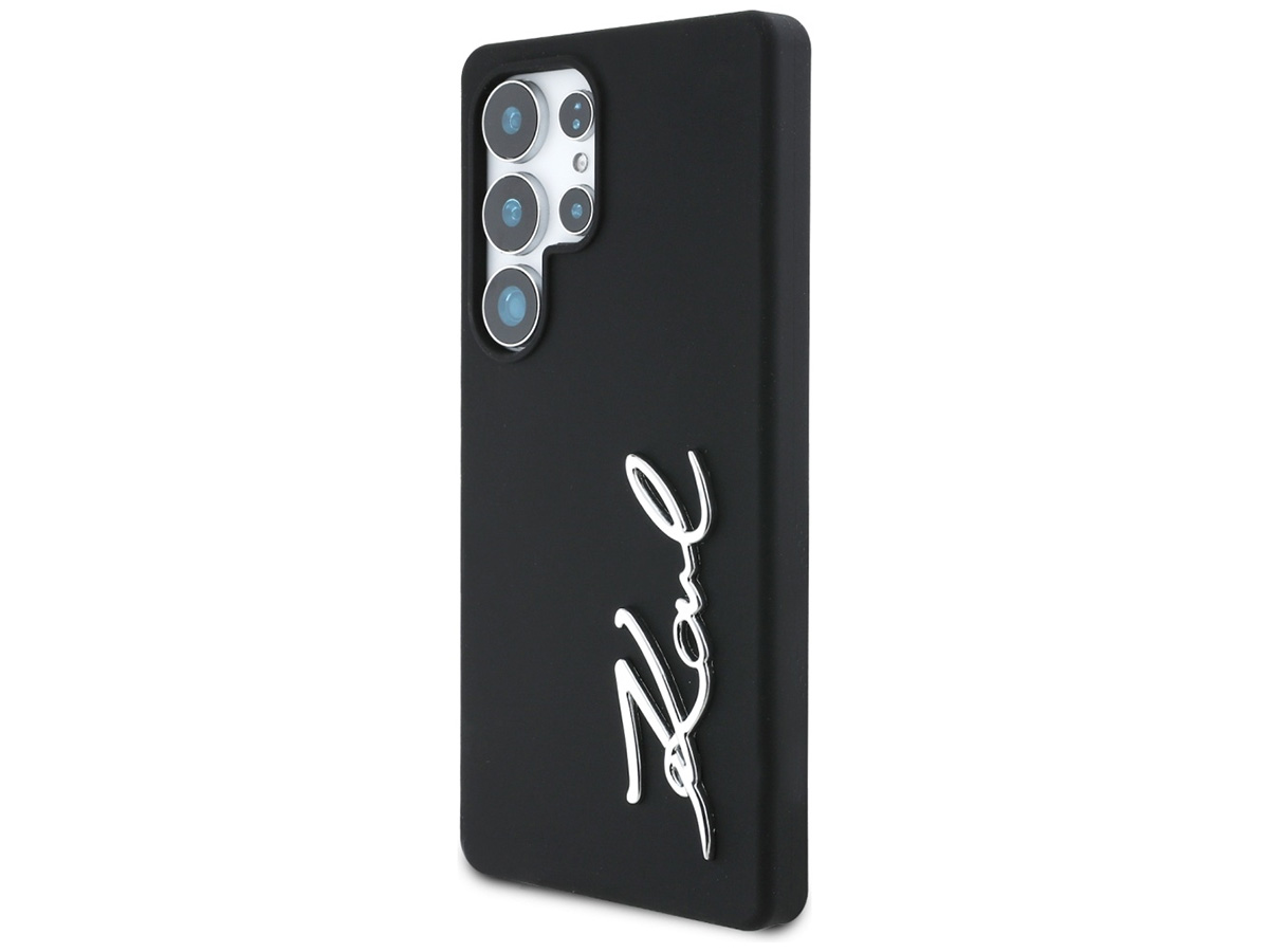 Karl Lagerfeld Signature Case Zwart - Samsung Galaxy S25 Ultra hoesje