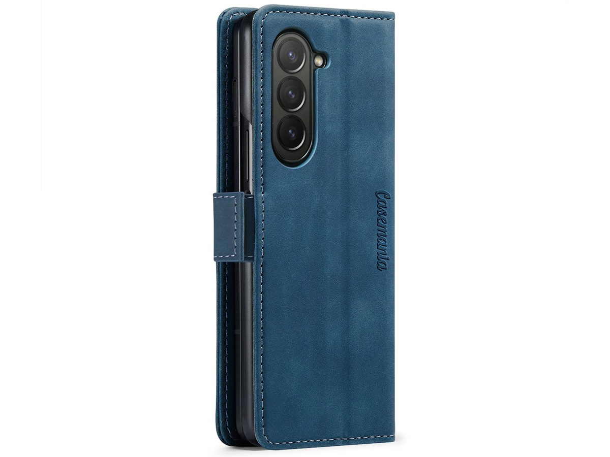 CaseMania Vintage Slim Bookcase Blauw - Samsung Galaxy Z Fold 6 hoesje