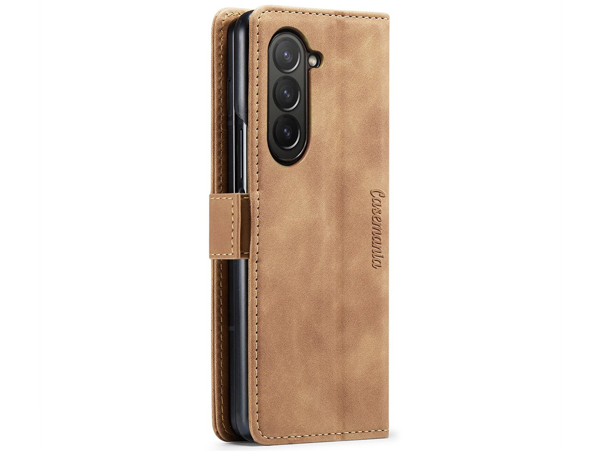 CaseMania Vintage Slim Bookcase Bruin - Samsung Galaxy Z Fold 6 hoesje