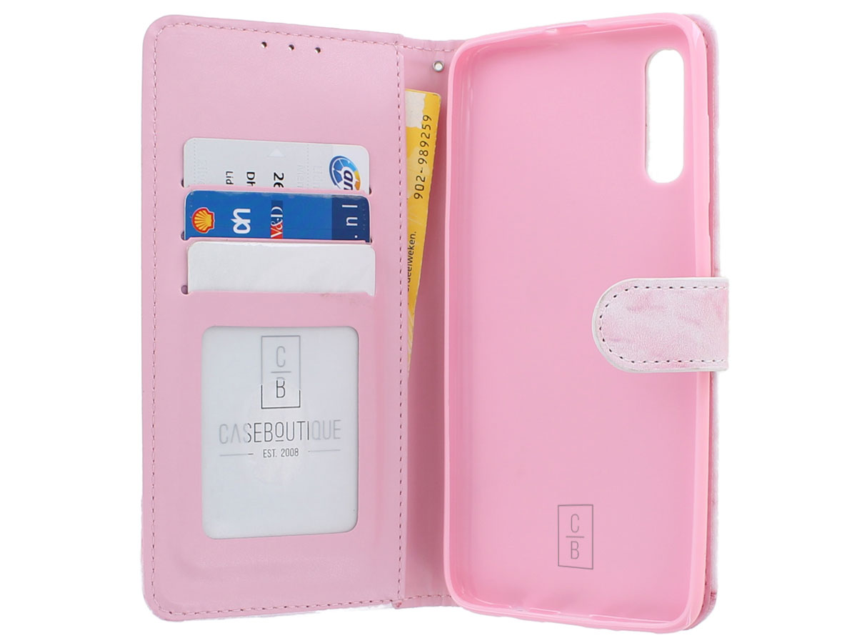 Azijn bijvoorbeeld Terugroepen Book Case Mapje Roze Marmer | Samsung Galaxy A70 hoesje
