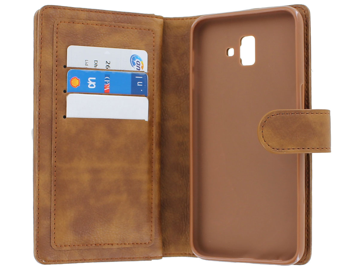 Full Wallet Case XL Bruin - Samsung Galaxy J6+ 2018 hoesje 