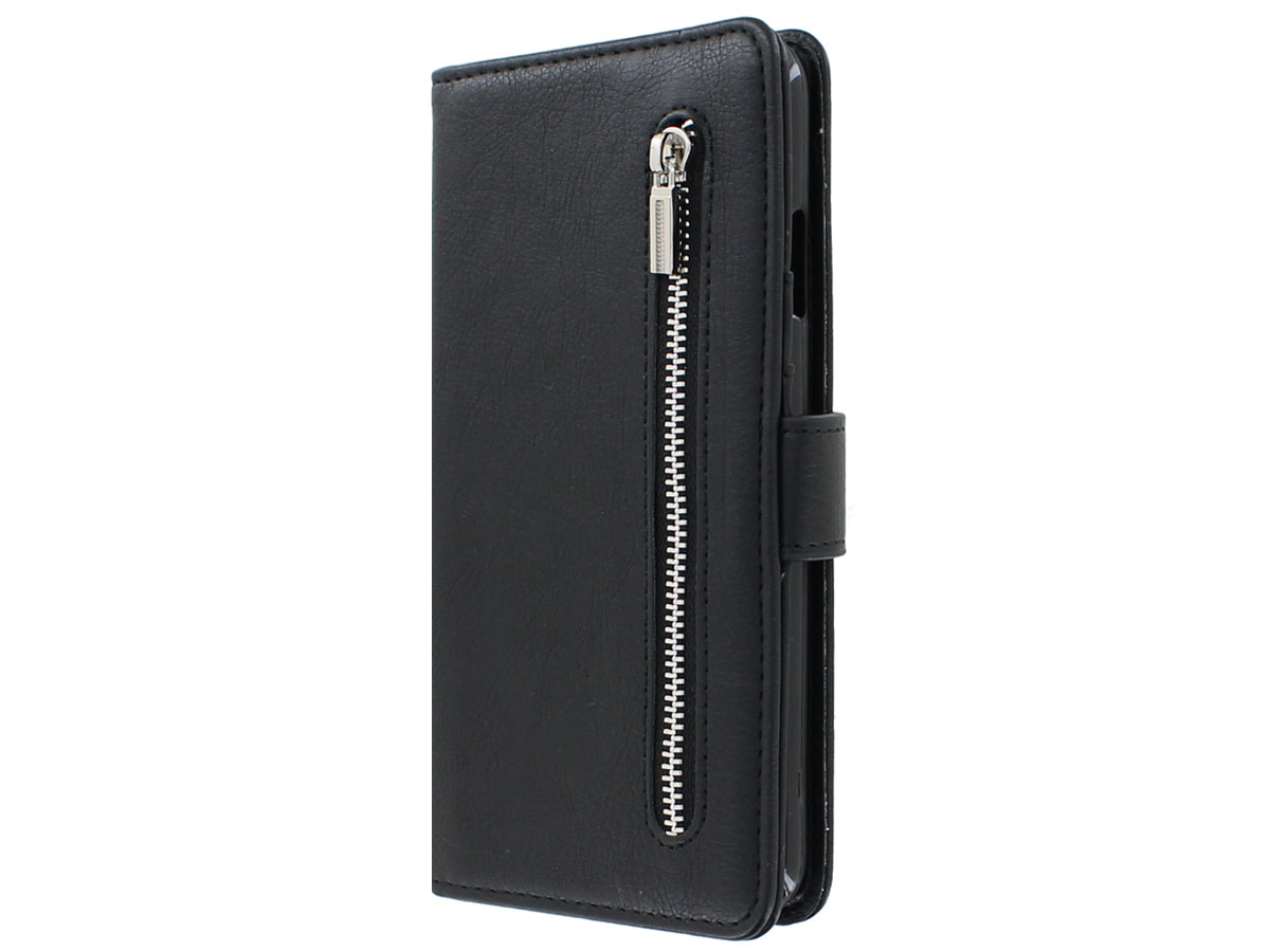 vers Mompelen ondergoed Zipper Book Case Zwart | Samsung Galaxy Note 9 hoesje