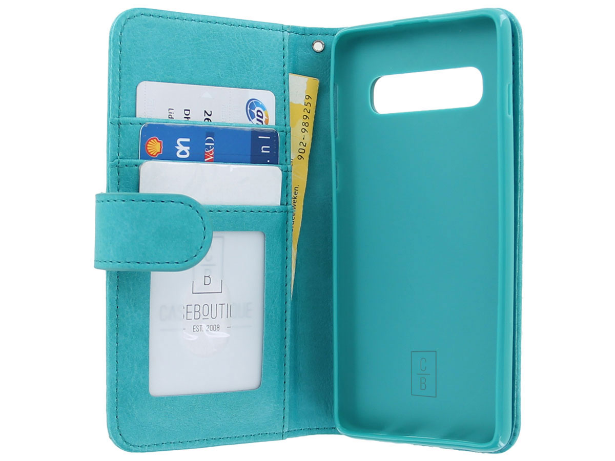 Glitsie Zip Case met Rits Turquoise - Samsung Galaxy S10+ hoesje