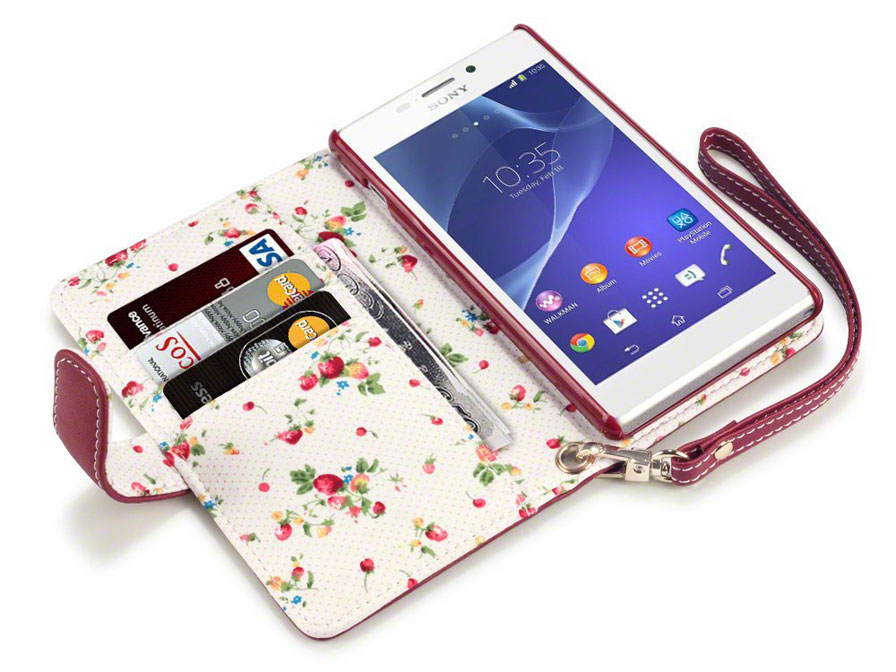 huisvrouw Verdraaiing beoefenaar CaseBoutique Flower Wallet Case - Hoesje voor Sony Xperia M2
