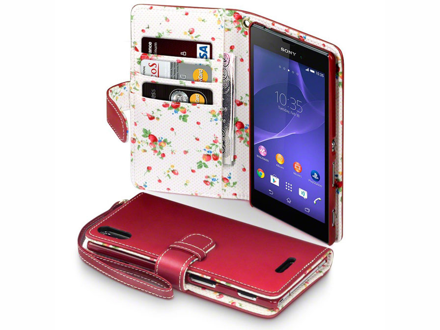 Voorzieningen Pelagisch Gepensioneerd CaseBoutique Flower Wallet Case - Hoesje voor Sony Xperia T3