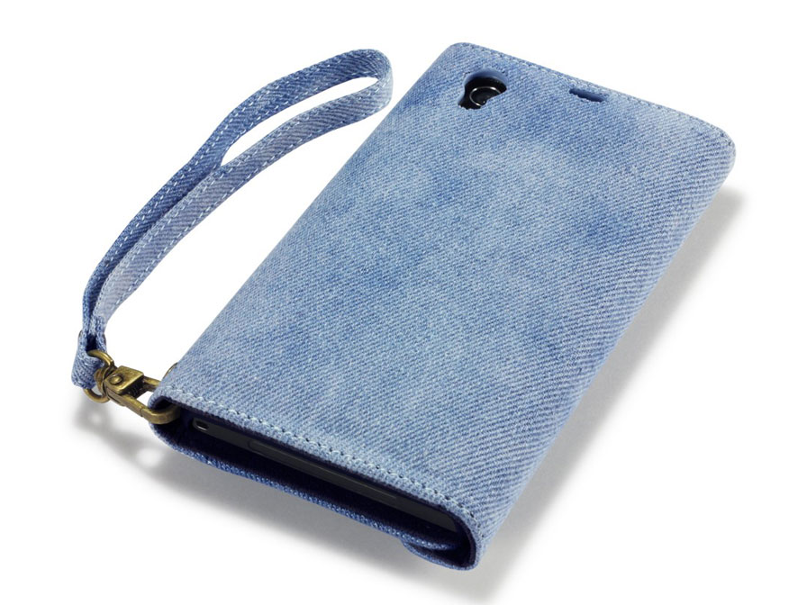 Covert Studded Denim Wallet Case - Hoesje voor Sony Xperia Z1