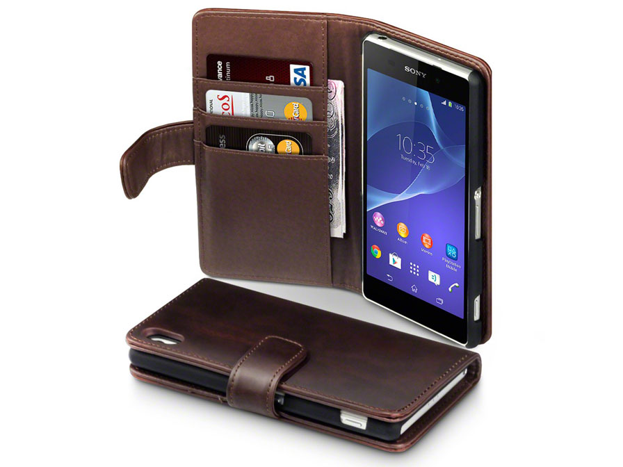 frequentie eenzaam Motivatie CaseBoutique Leather Wallet Case - Hoesje voor Sony Xperia Z2