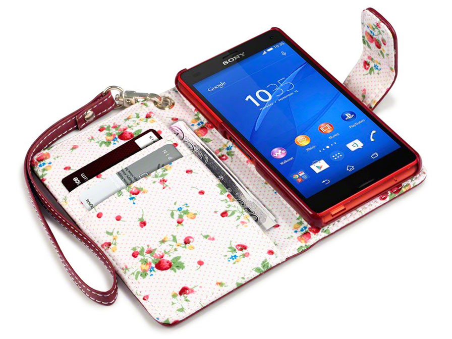 Alvast Ecologie Snel CaseBoutique Flower Wallet Case - Sony Xperia Z3 Compact Hoesje