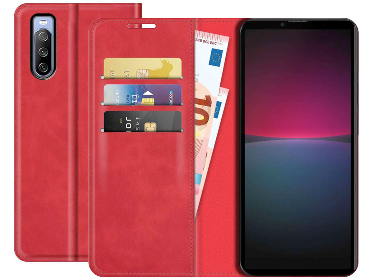 Woud Vergelijken Vertrouwelijk Slimfit Wallet Case Sony Xperia 10 IV Hoesje | Rood
