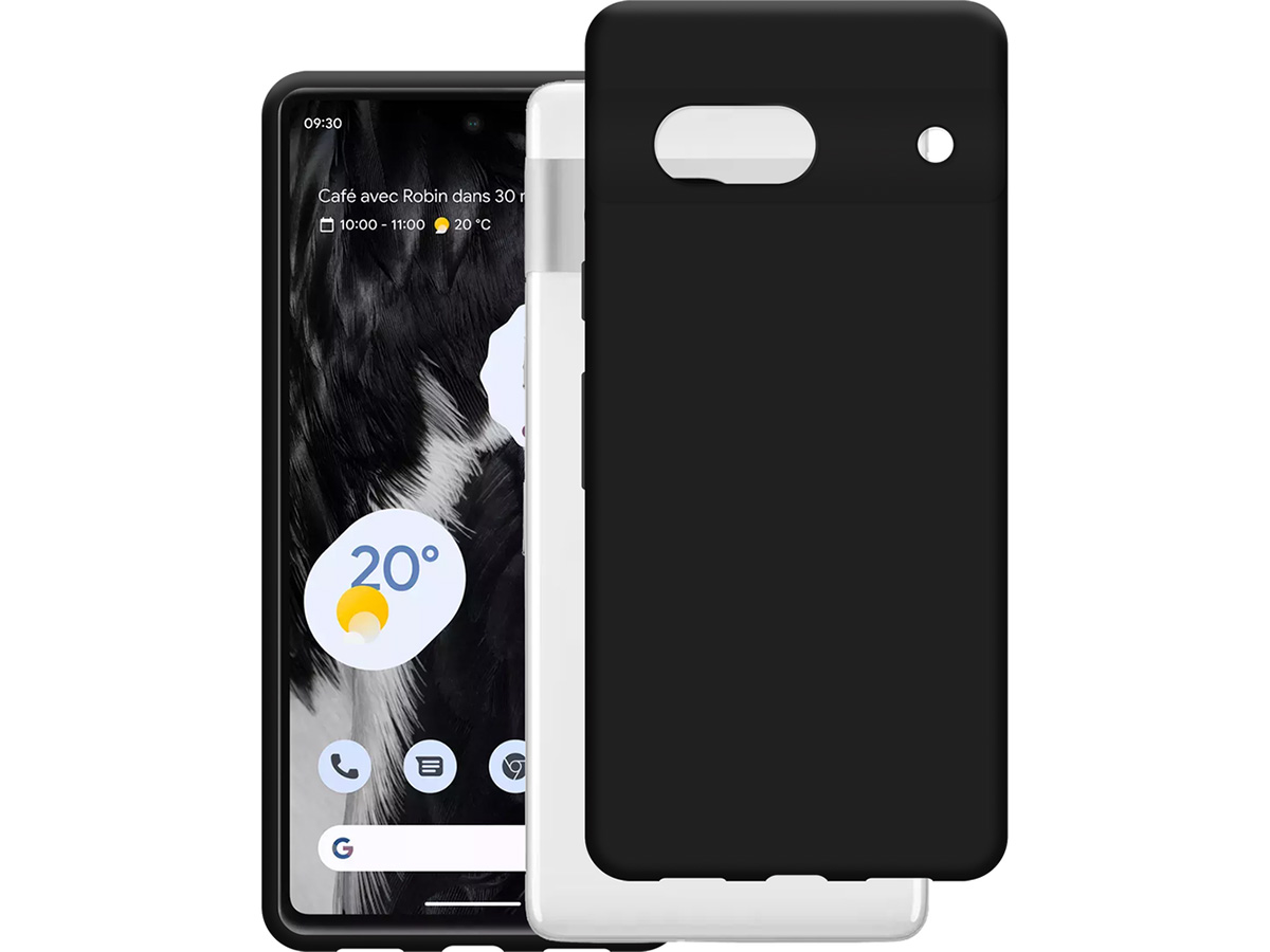 Just in Case TPU Case Zwart - Google Pixel 7a hoesje