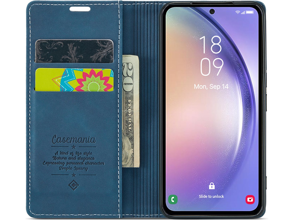 CaseMania Vintage Slim Bookcase Groen - Google Pixel 8 hoesje