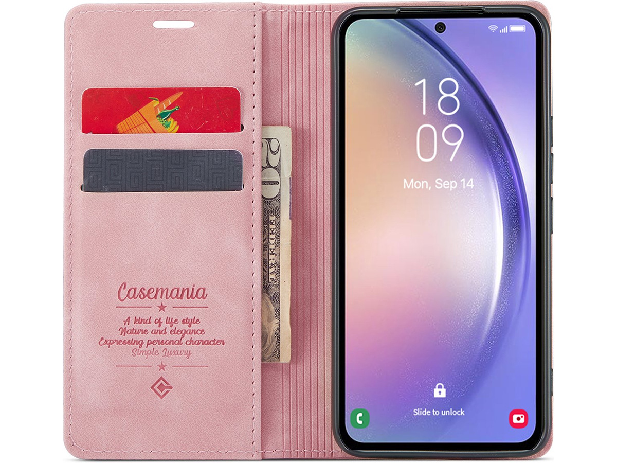 CaseMania Vintage Slim Bookcase Roze - Google Pixel 8 hoesje