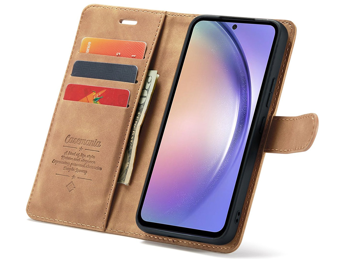 CaseMania 2in1 Magnetic Bookcase Cognac - Google Pixel 8 Pro Hoesje