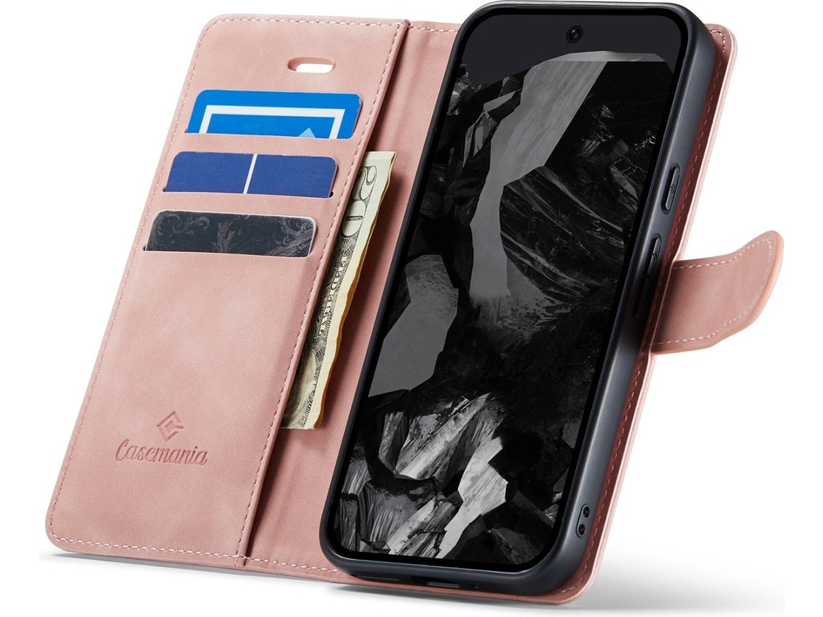 CaseMania 2in1 Magnetic Bookcase Roze - Google Pixel 9 Hoesje