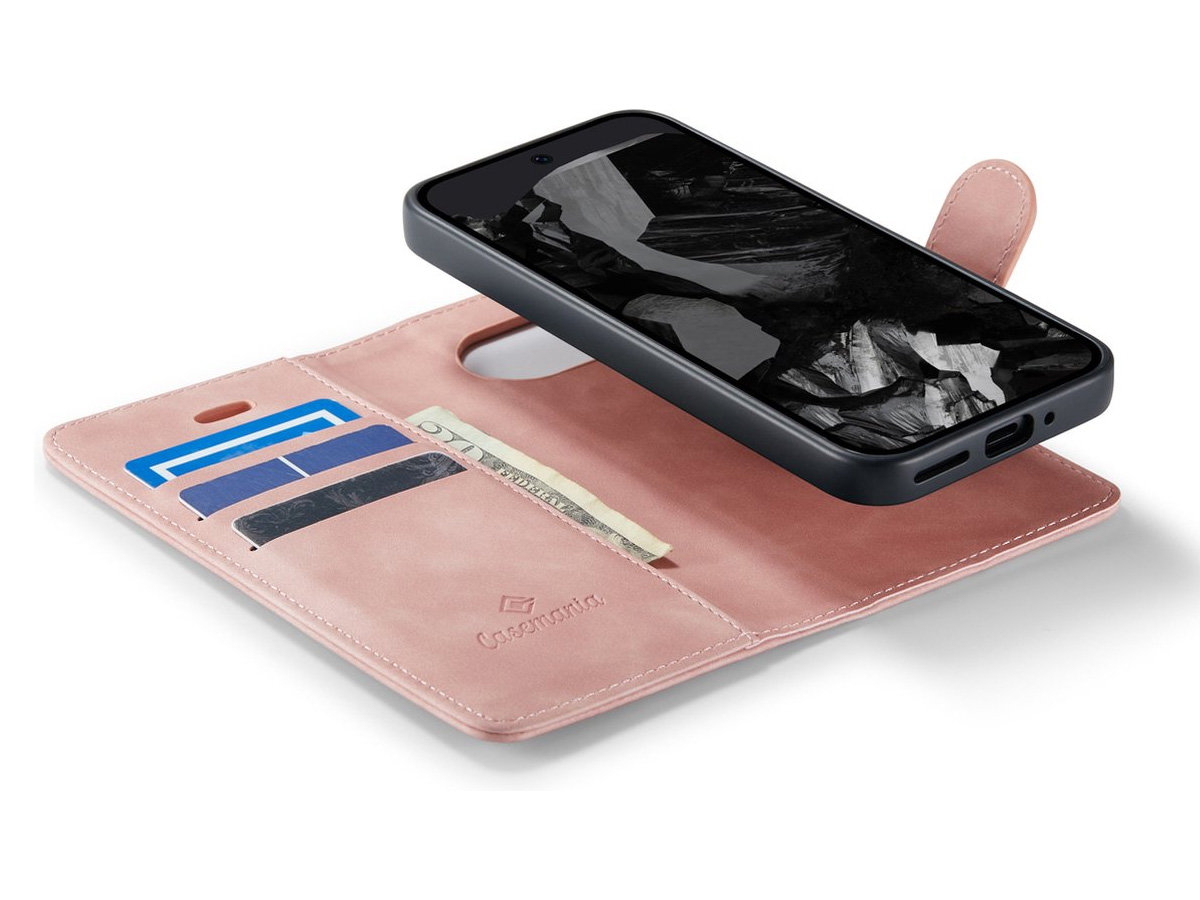 CaseMania 2in1 Magnetic Bookcase Roze - Google Pixel 9 Hoesje