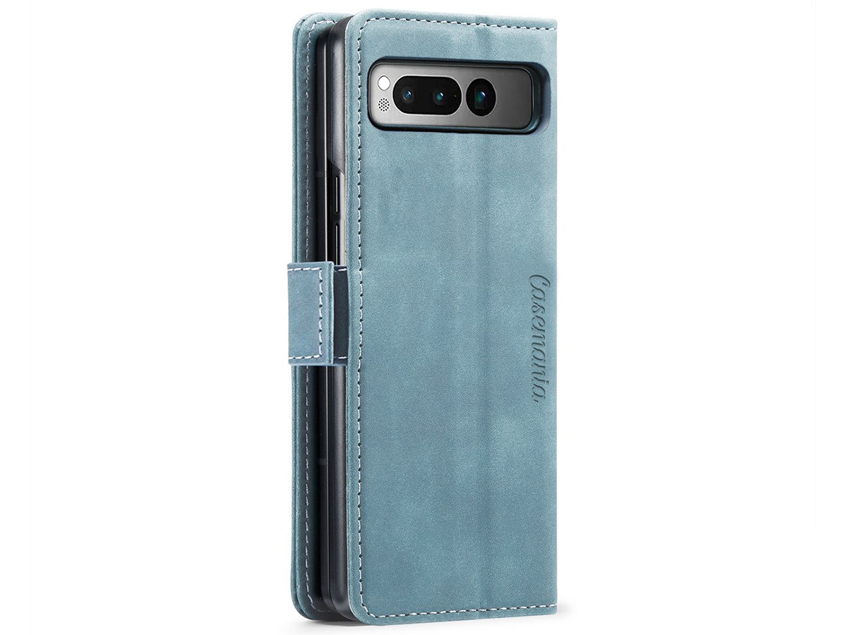 CaseMania Vintage Slim Bookcase Aqua - Google Pixel Fold hoesje