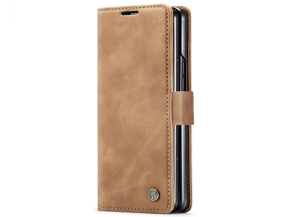 CaseMania Vintage Slim Bookcase Cognac - Google Pixel Fold hoesje