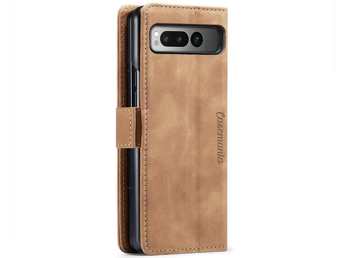 CaseMania Vintage Slim Bookcase Cognac - Google Pixel Fold hoesje