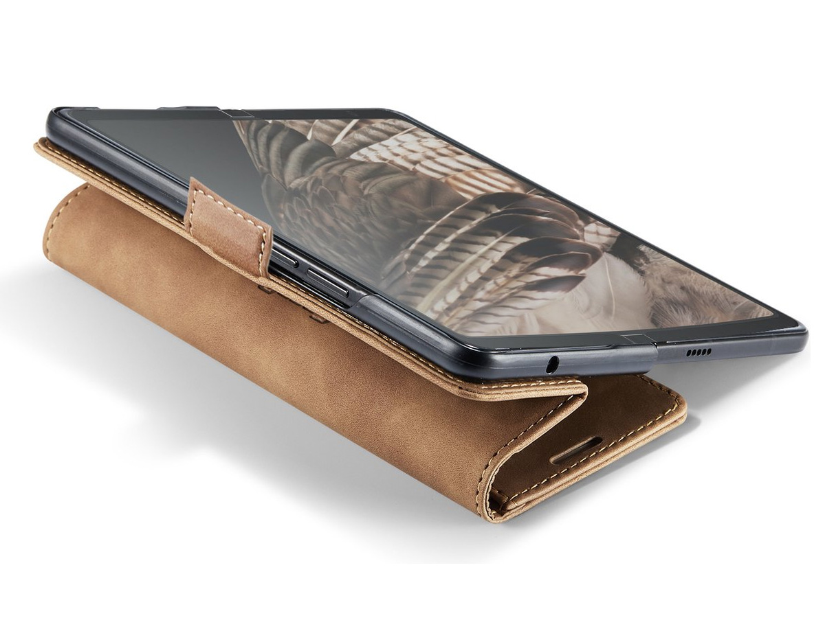 CaseMania Vintage Slim Bookcase Cognac - Google Pixel Fold hoesje