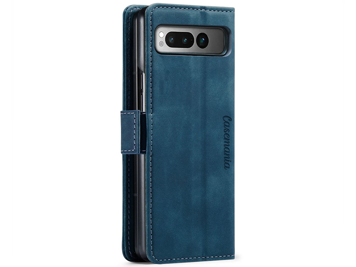 CaseMania Vintage Slim Bookcase Donkerblauw - Google Pixel Fold hoesje