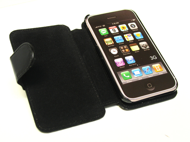 Leren Sideflip Case Hoes voor iPhone 3G/3GS