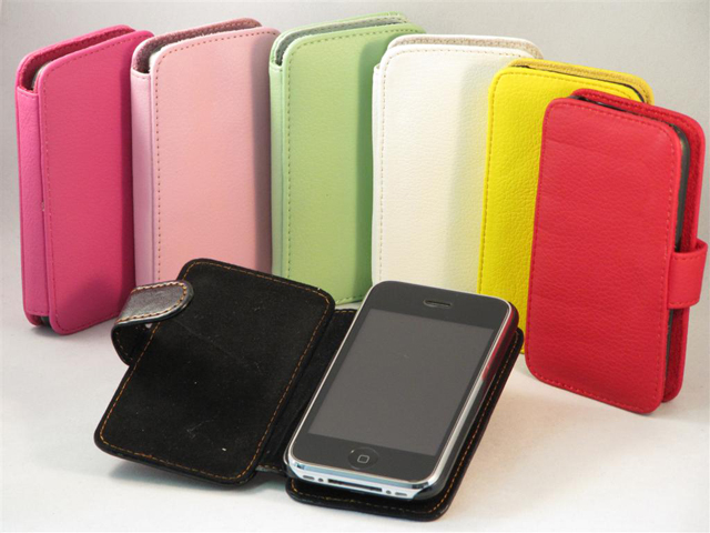 Leren Sideflip Case Hoes voor iPhone 3G/3GS