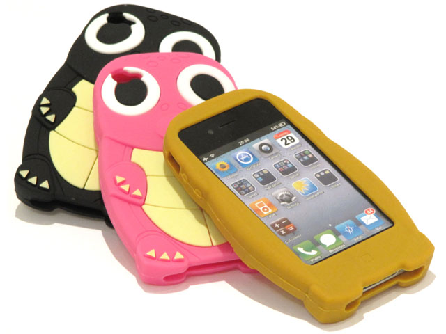 haai een paar Min Turtle Kid-Proof Silicone Skin Case Hoes voor iPhone 4