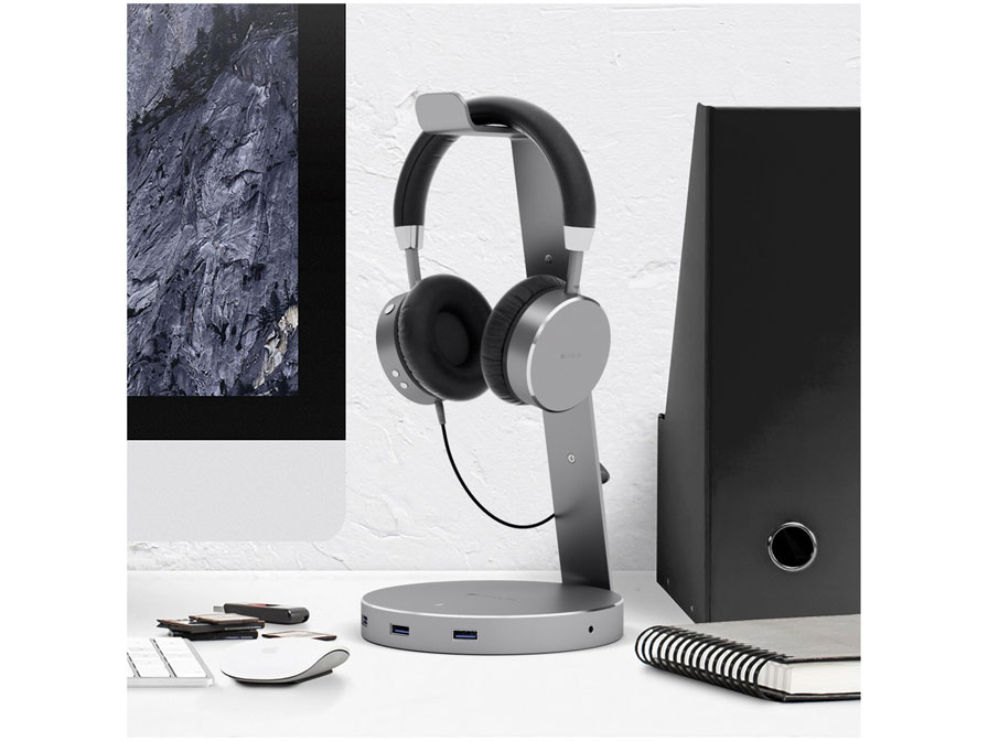 Satechi Aluminium Headphone Stand met USB-Hub