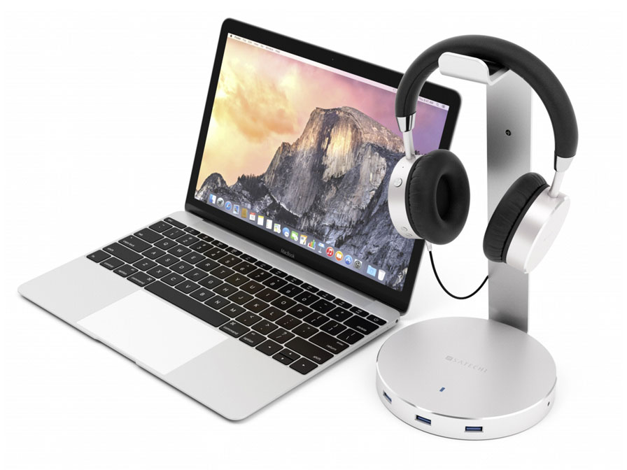 Satechi Aluminium Headphone Stand met USB-Hub