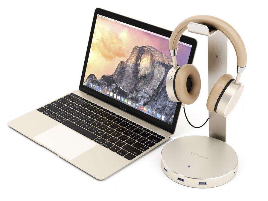 Satechi Aluminium Headphone Stand met USB-Hub