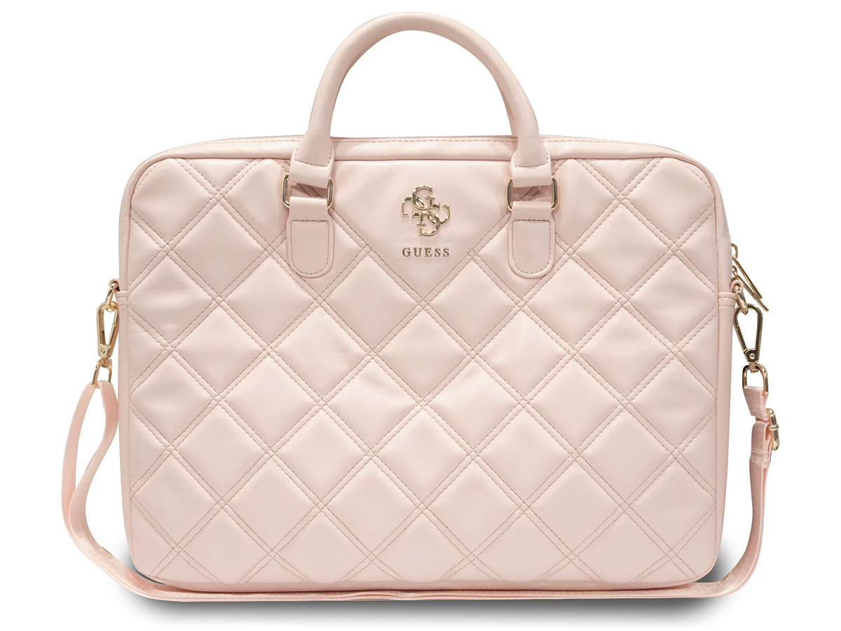 Guess Big 4G Quilted Laptop Bag Roze - Laptoptas tot 16 inch