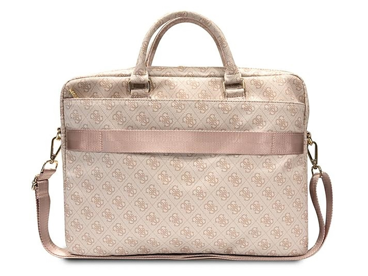 Guess Varsity Monogram Laptop Bag Roze - Laptoptas tot 16 inch