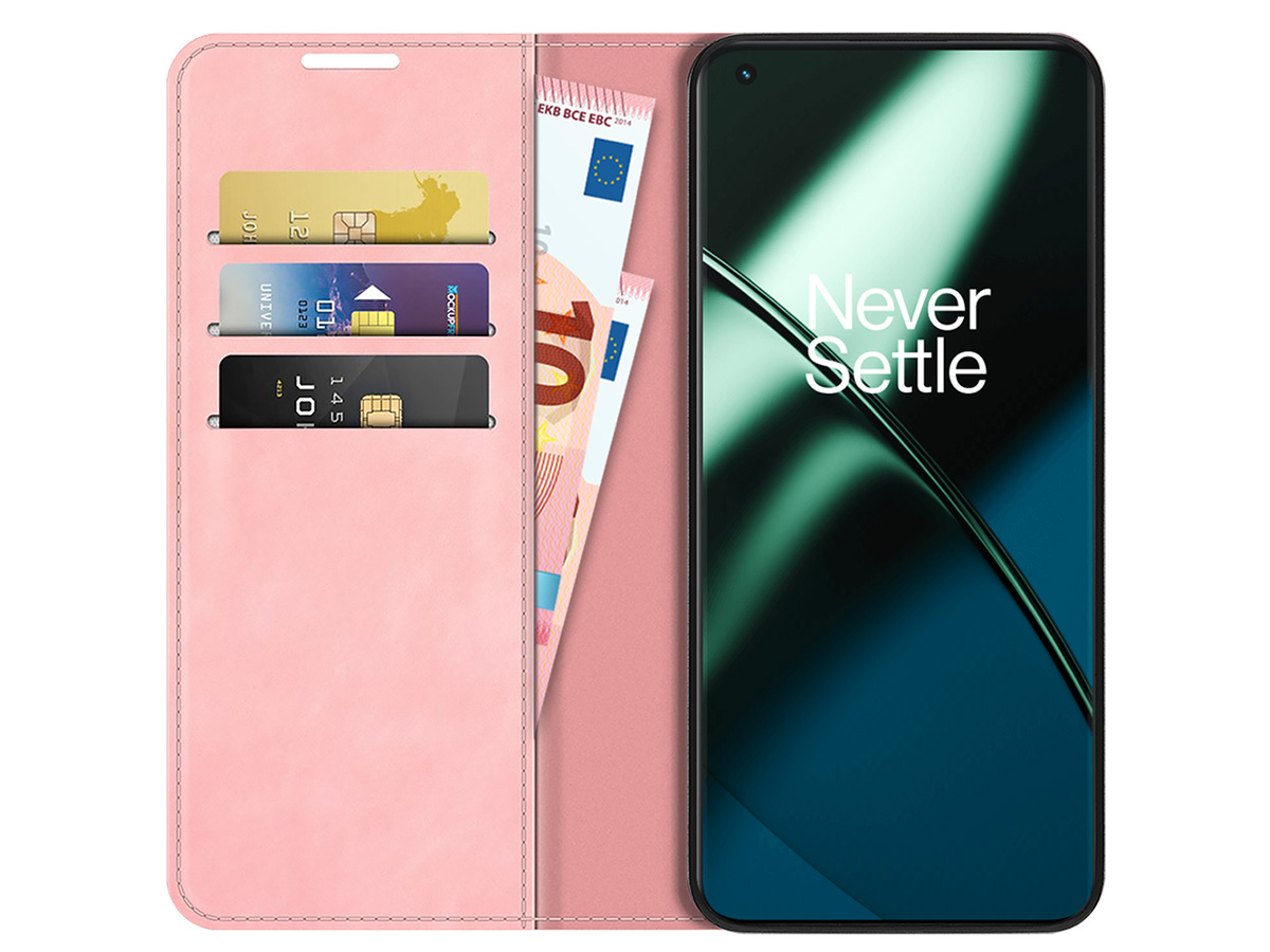 Just in Case Slim Wallet Case Roze - OnePlus 11 hoesje