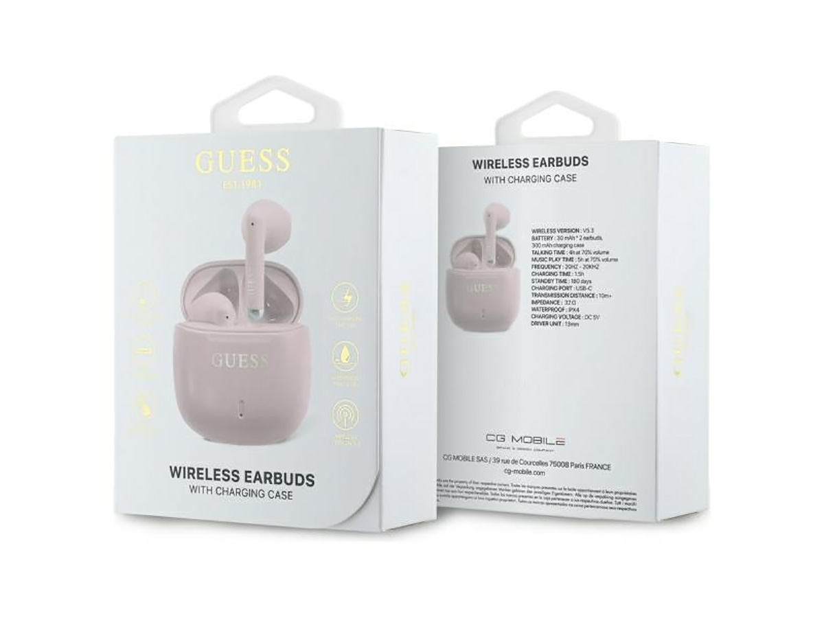 Guess True Wireless EarPhones Bluetooth Oordopjes - Roze