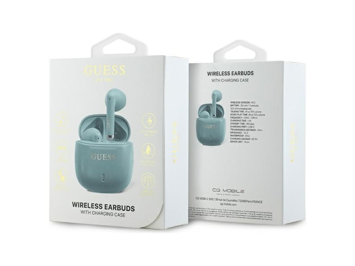 Guess True Wireless EarPhones Bluetooth Oordopjes - Turquoise