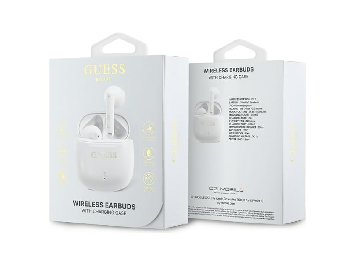 Guess True Wireless EarPhones Bluetooth Oordopjes - Wit