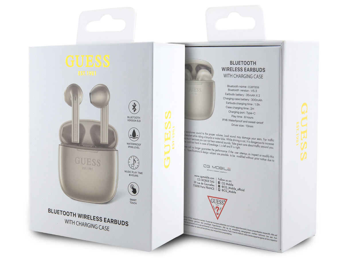 Guess True Wireless EarPods 2 Bluetooth Oordopjes - Goud