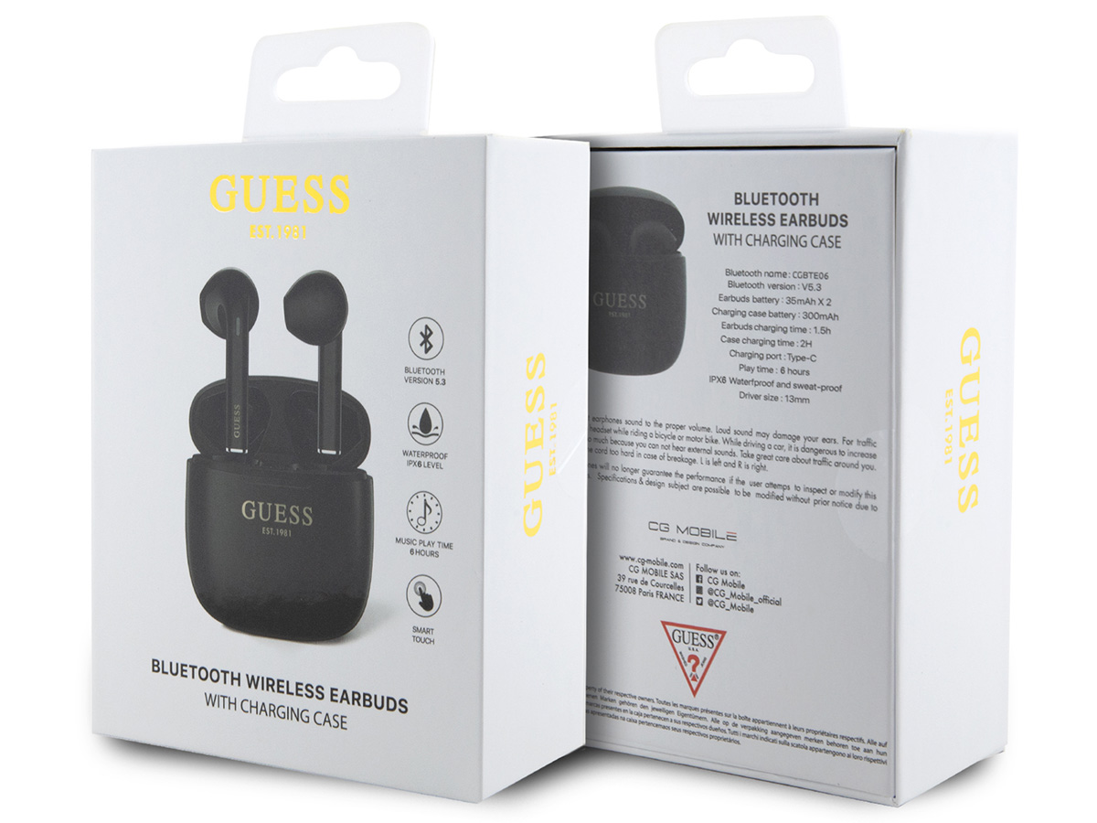 Guess True Wireless EarPods 2 Bluetooth Oordopjes - Zwart