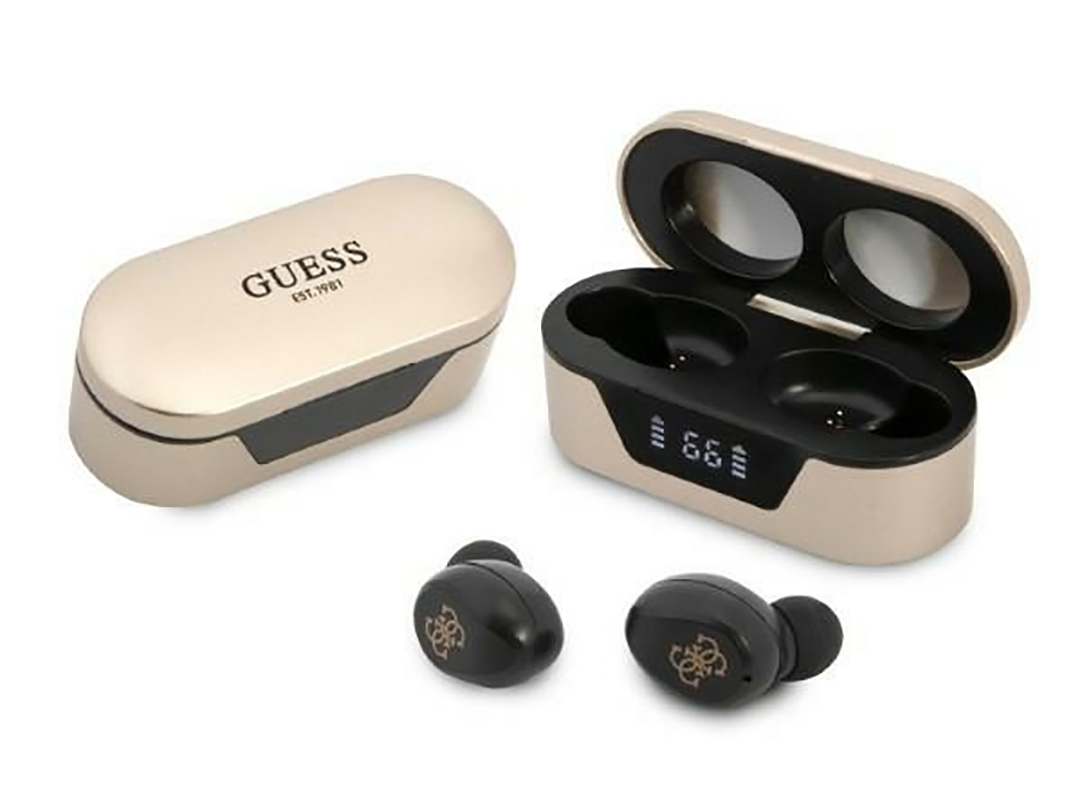 Guess Wireless Earbuds Goud - Bluetooth Oordopjes met LED Charging Case